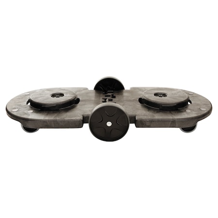 Rubbermaid Commercial Tandem Dolly, Two-Container, 300 lb Capacity, 20.25w x 45d x 8h, Black FG264600BLA